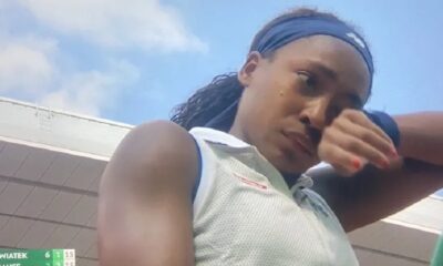 Coco Gauff tears up